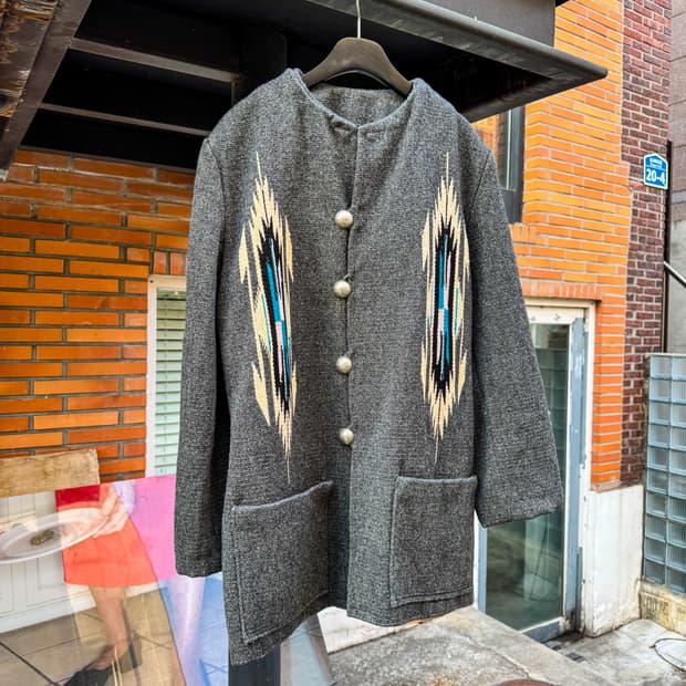 Navajo Blanket Pattern Wool Jacket