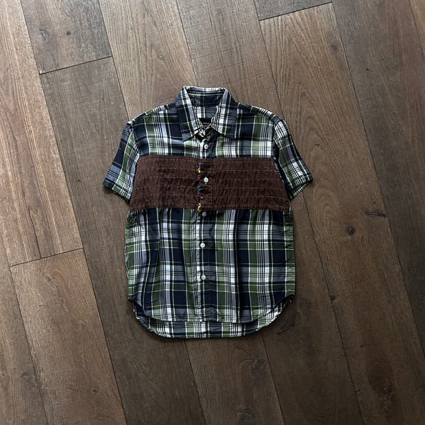 Check Frill Reversible Blouse