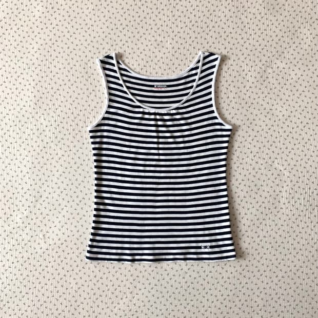 네이비 스트라이프 나시