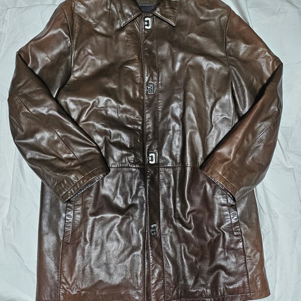 살바토레페레가모 염소 가죽 가죽 자켓 레더 자켓 52