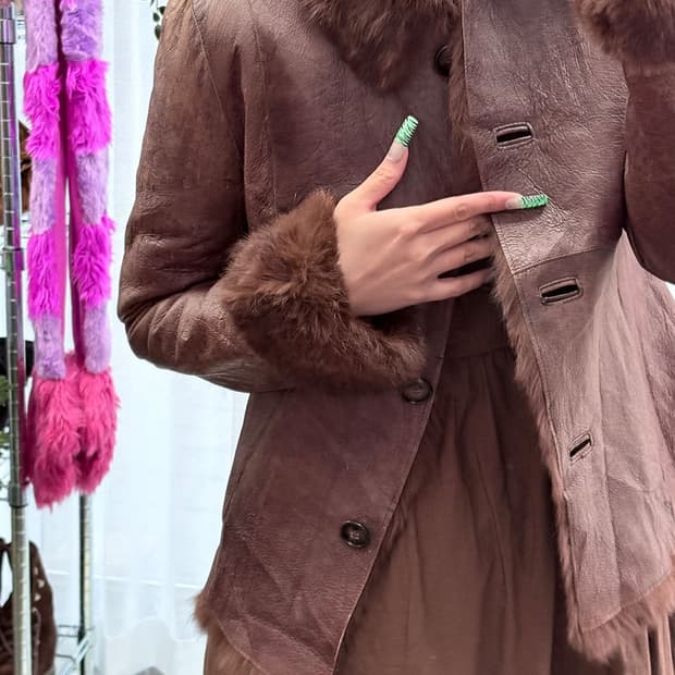 밍크 초코 퍼 자켓