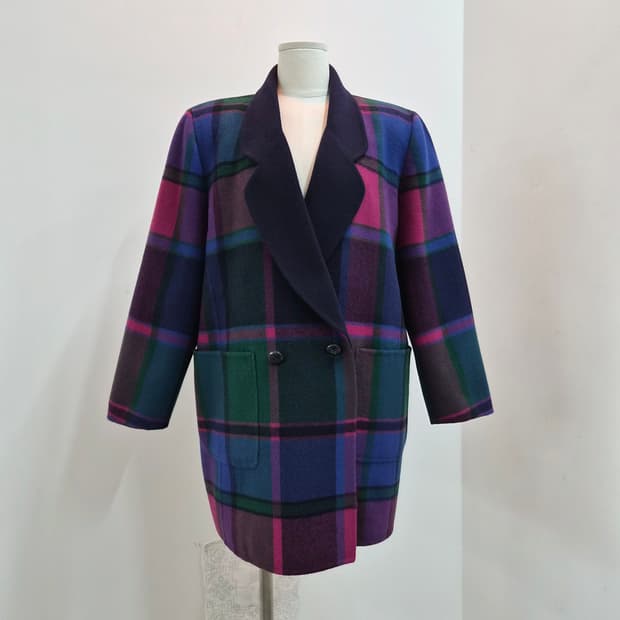 울90% 멀티 체크 하이퀄리티 코트