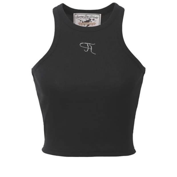 쓰리타임즈 쥬얼리 탱크 탑 검정