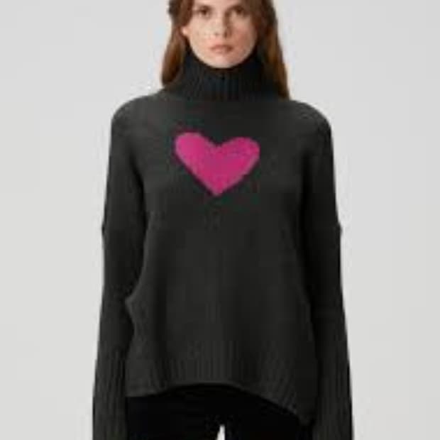 자딕앤볼테르 하트 패턴 터틀넥 니트 m사이즈