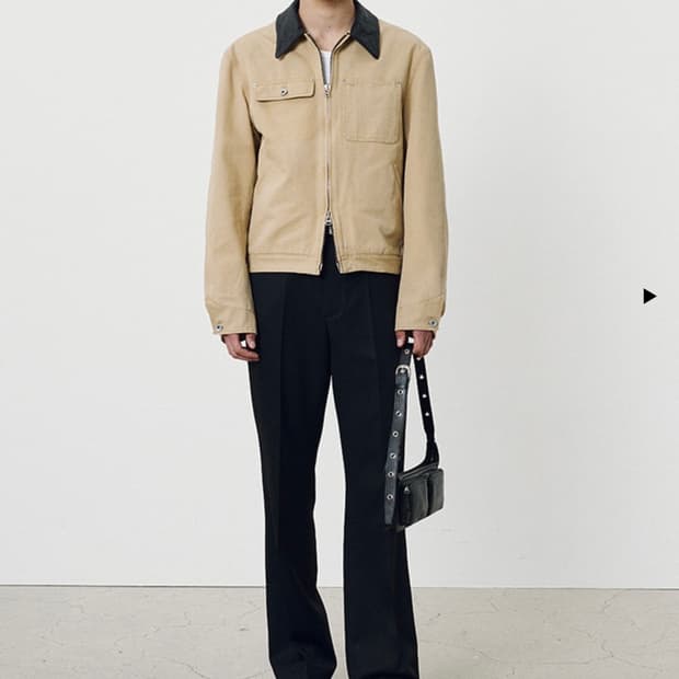 토니웩 레더 카라 워크 자켓 베이지 XL