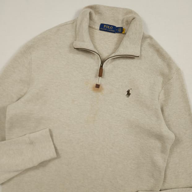 L(100) 폴로 랄프로렌 신형 반집업니트 오트밀컬러