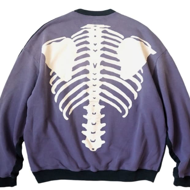 캐피탈 투톤 빅 플리스 스웻셔츠 블랙 퍼플