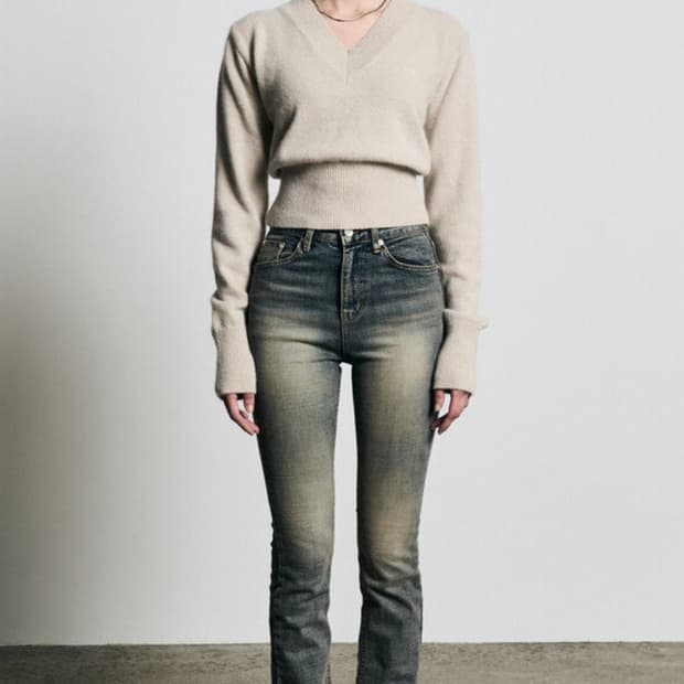 보헴서 스트레이트 팬츠 블루 m사이즈