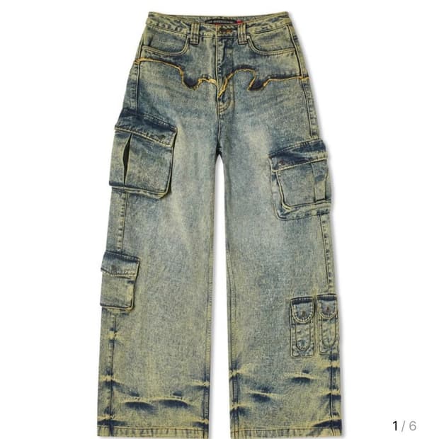 앤더슨벨 시미즈 데님 카고 진 COATED YELLOW