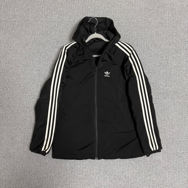 아디다스 리버시블 덕다운 양면패딩 블랙 M