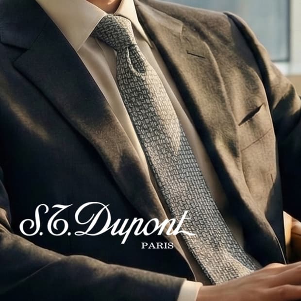 에스.티. 듀퐁 실크 패턴 넥타이 7.9cm 새제품 E707
