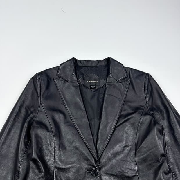 VTG 빈티지 소가죽 블랙 블레이저 자켓 (실측 XL 여성추천)
