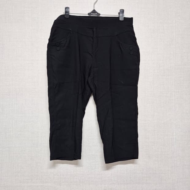 블랙 여성 7부 바지