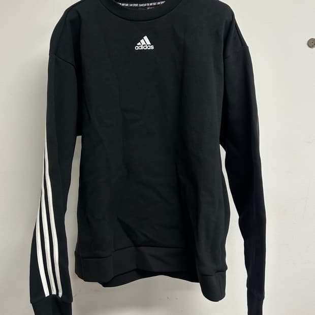 아디다스 삼선 맨투맨 블랙 XL