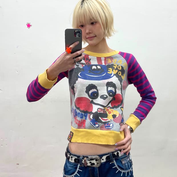 Love Stripe Panda Sweatshirt 