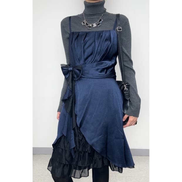 빈티지 고딕 슬리브리스 원피스 드레스