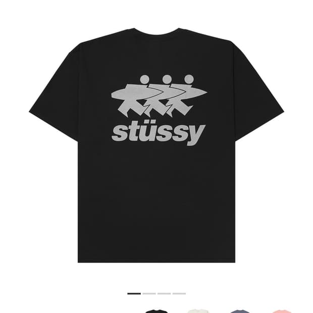 스투시 서프워크 피그먼트 다이드 티셔츠 블랙M