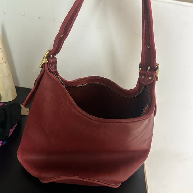 코치 빈티지 더플백 레드 라지 사이즈