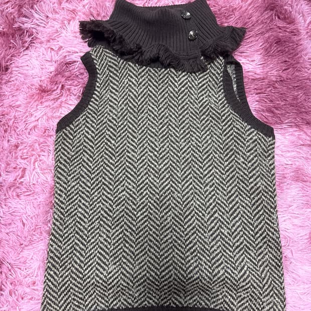 갸루 니트 조끼