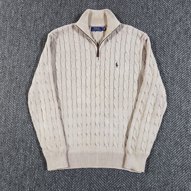 신형 QR 폴로 랄프로렌 케이블 반집업 하프집업
