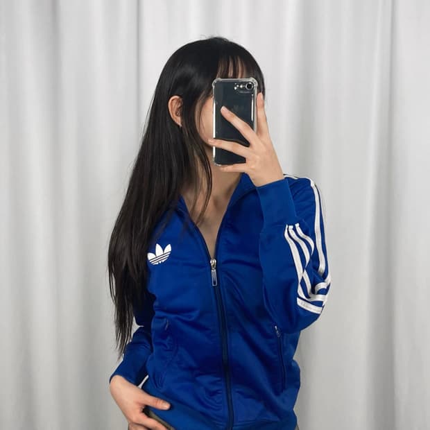 아디다스 블루 파이어버드 져지 집업