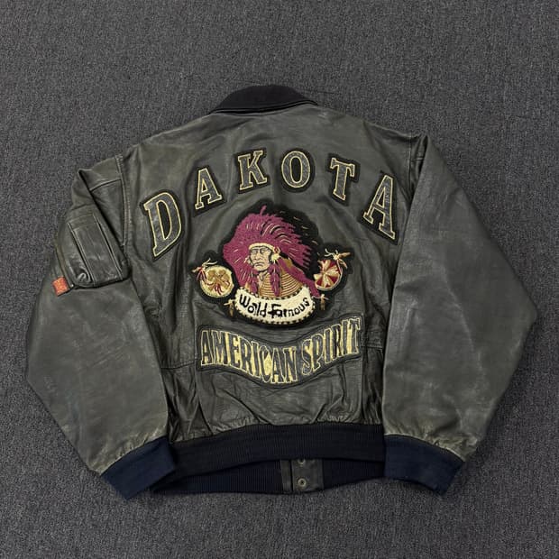 90s DAKOTA American Spirit 레더 자켓
