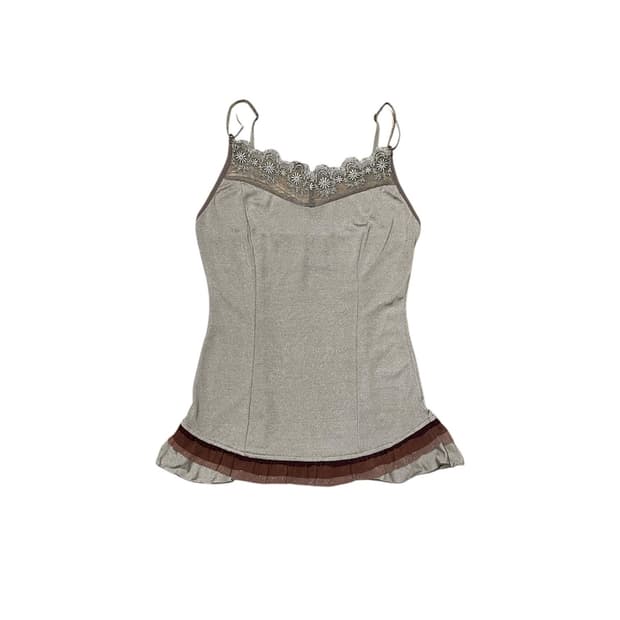 [Ozz Angelo] Glossy Ruffle Sleeveless