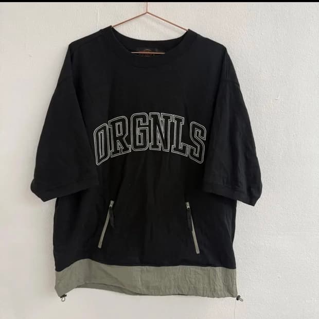 비슬로우 orgnls 투톤 나일론 하프 티셔츠 (L)