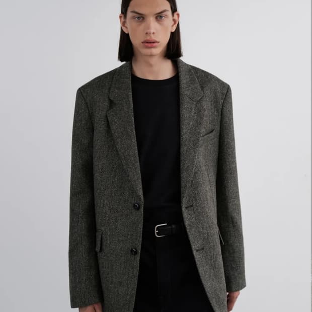 인사일런스 아브라함분 트위드 블레이저 헤링본 L