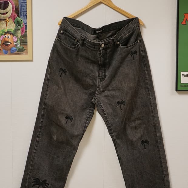 Xlarge 36사이즈 야자수 자수바지