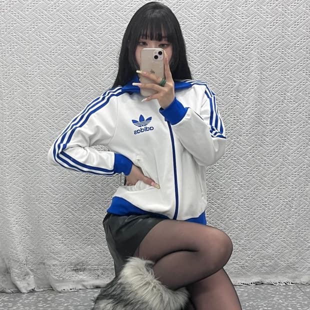 아디다스 Y2K 베켄바우어 클라우드 화이트 져지 집업 XL C09814