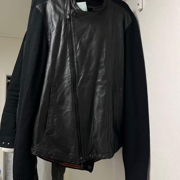 존 바바토스 사선 집업 가죽 자켓 가디건 100