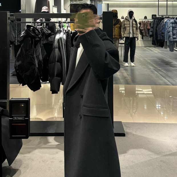 송지오옴므 24FW 옴므 니트후드 피크드 코쿤 코트