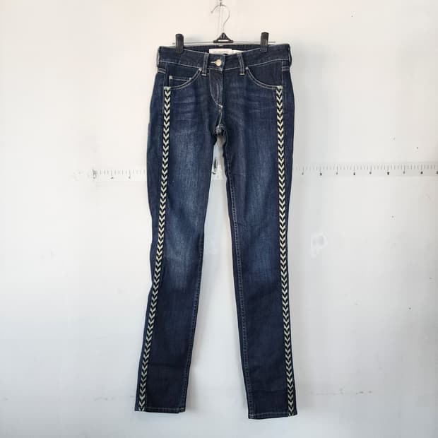 이자벨 마랑 에뚜왈 라인 장식 슬림핏 데님 팬츠