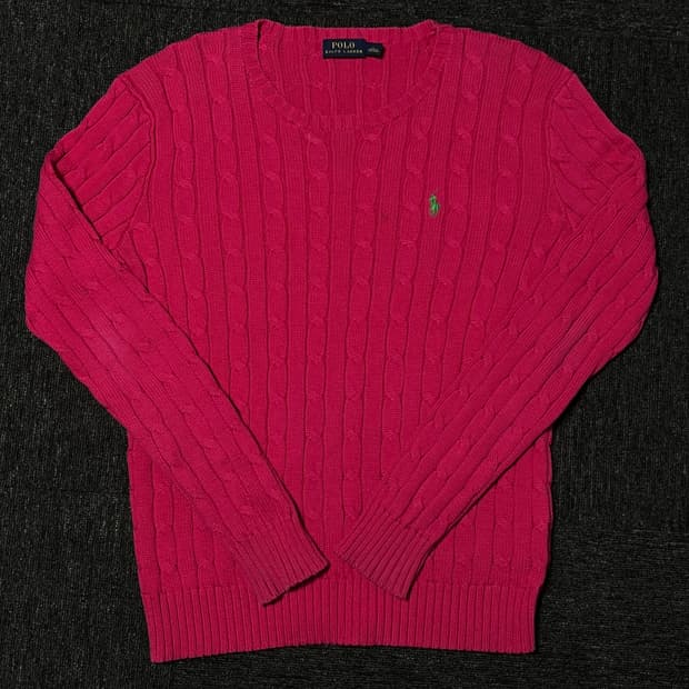 폴로 랄프로렌 케이블 니트 크루넥 스웨터