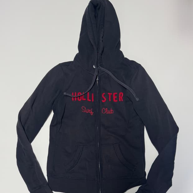 여성 홀리스터 서프 클럽 스펠로고 후드집업 네이비