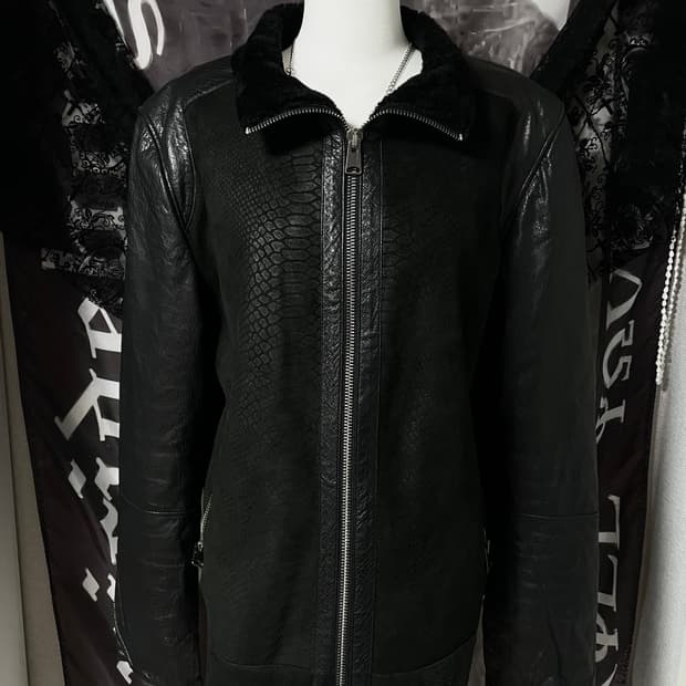 Black leather mustang 릭오웬스하이엔드깔빈티지자켓무스탕