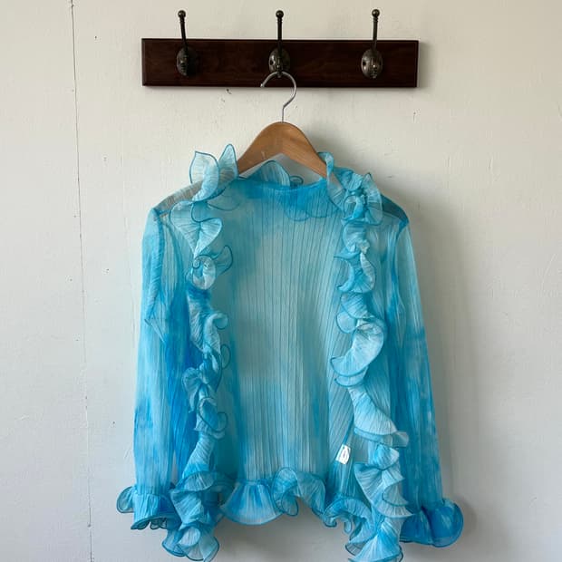 Japan vtg 러플 블라우스 가디건