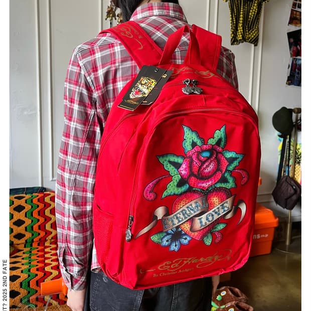 90-00s Ed Hardy Big Icon Cubic Backpack