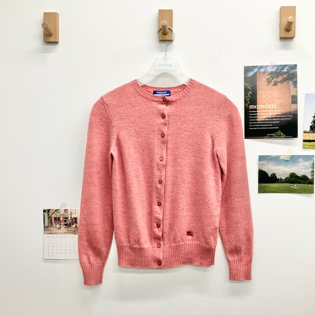 버버리 핑크 니트 가디건
