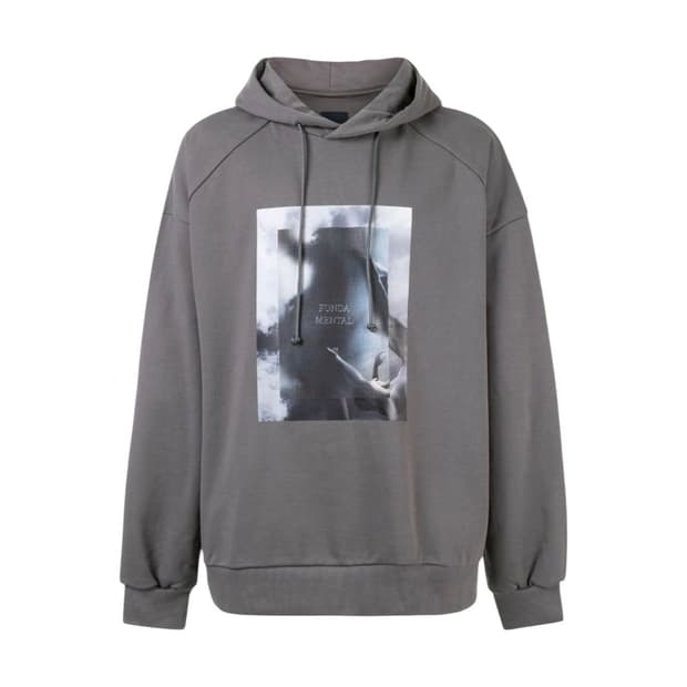 준지 20FW 엠브로이더리 레터링 절개 후드티