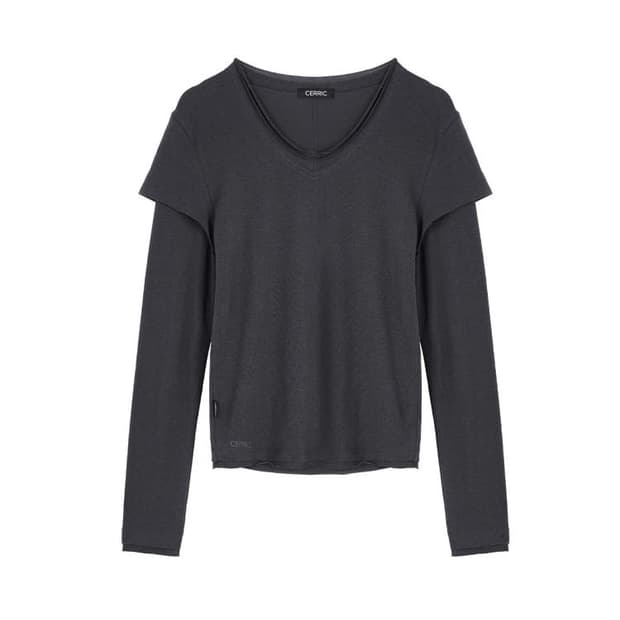 세릭 더블 레이어드 슬리브 탑