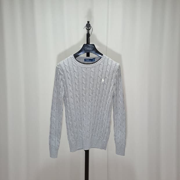 (택포) 폴로 케이블 화이트포니 니트 S B203