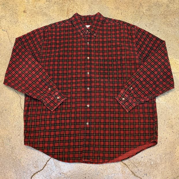 새상품급 미국 빈티지 에디바우어 코듀로이 골덴 체크 셔츠