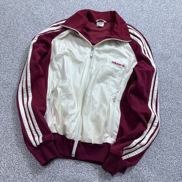 아디다스 버건디 져지 트랙탑