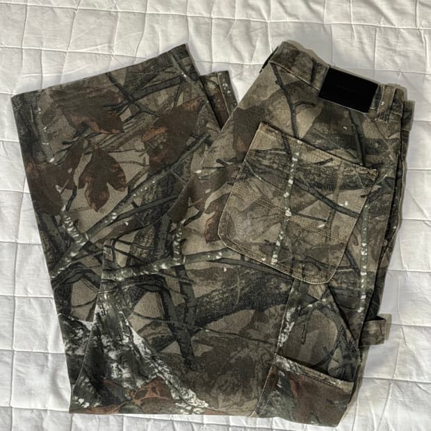 리얼트리 카모 더블니 카펜더 팬츠 M사이즈 바지(칼하트,스투시,슈프림)
