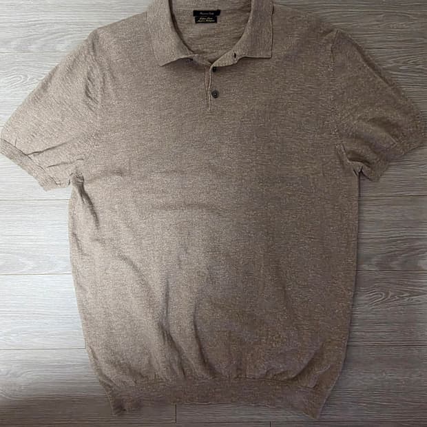 마시모두띠 니트 카라 반팔티 Brown XL