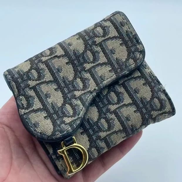 [정품]디올 오블리크 자카드 로터스 반지갑
