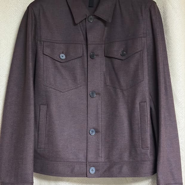 [50] 해리스 워프 런던 버진 울 웨스턴 자켓 브라운