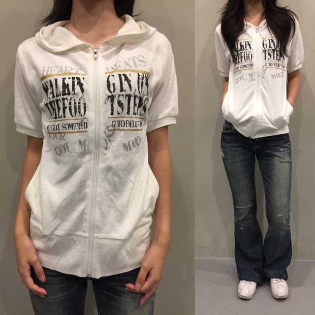 Blue Strive 펑크 후드 반팔